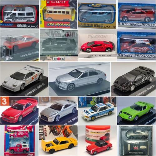 二手1/64左右盒装车模日产GTR场地赛标致奔驰S兰博基尼2000GT
