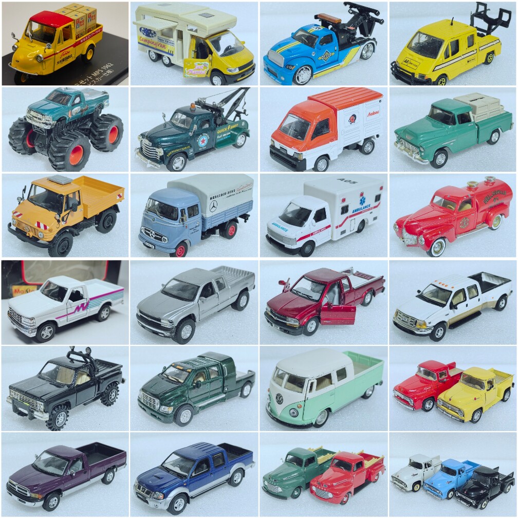 二手1/32-1/43左右车模皮卡货车三角鸡福特雪佛兰奔驰乌尼莫克