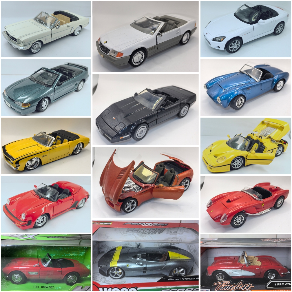 二手1/24左右大比例比美高威利SS美驰图开门敞篷跑车合金汽车模型