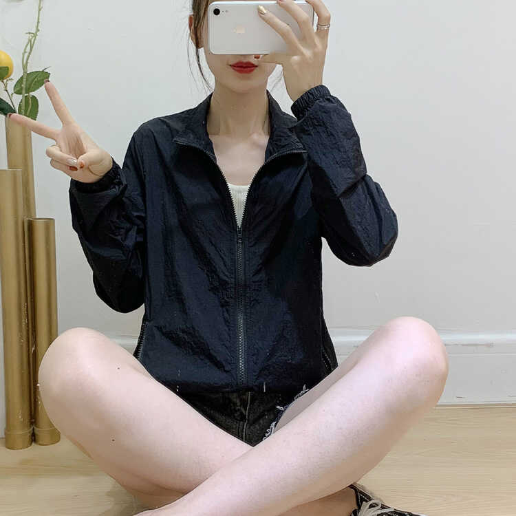 女士立领防晒衣大码胖妹妹透气图片