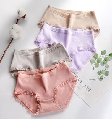 Women's cotton underpants Sexy lace underwear Briefs 女内裤