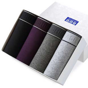4pcs Boxers men breathable male Cotton underwear男内裤礼盒