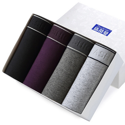 4pcs Boxers men breathable male Cotton underwear男内裤礼盒