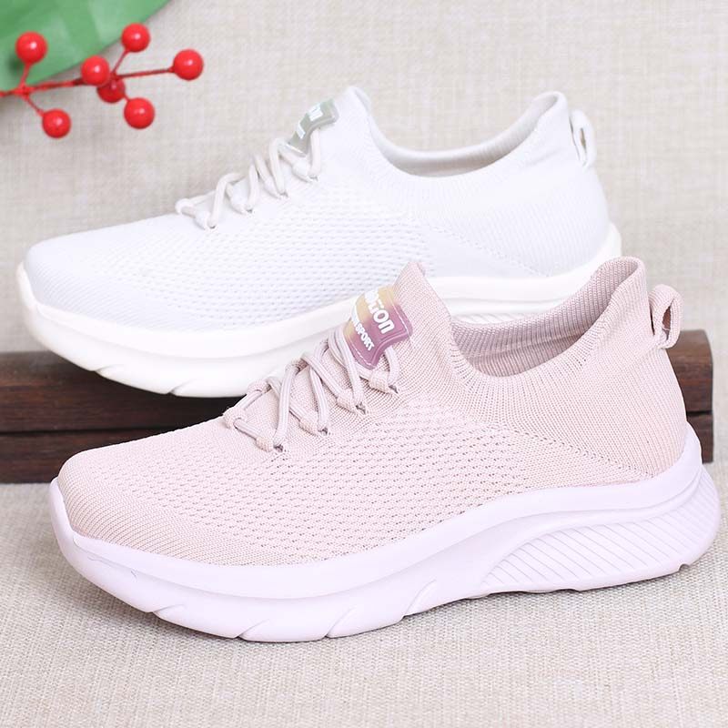 老北京布鞋春季新款透气飞织女单鞋超轻厚软底系带圆头妈妈休闲鞋,女鞋,传统布鞋,淘宝优惠券,粉丝福利购,淘宝优惠卷