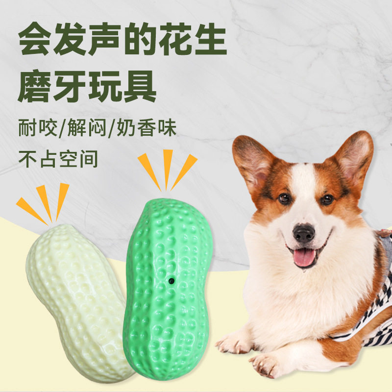 狗狗TPR耐咬仿真花生磨牙撕咬发声玩具自嗨解闷神器消耗体力全套