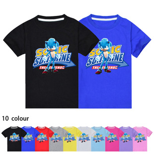 男女童纯棉卡通体T恤6 t索尼克衣服童装 短袖 刺猬Sonic儿童宝宝夏装