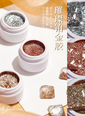 日式繁星高密度铂金胶爆闪美甲细闪银色亮片拉线勾边彩绘指甲油胶