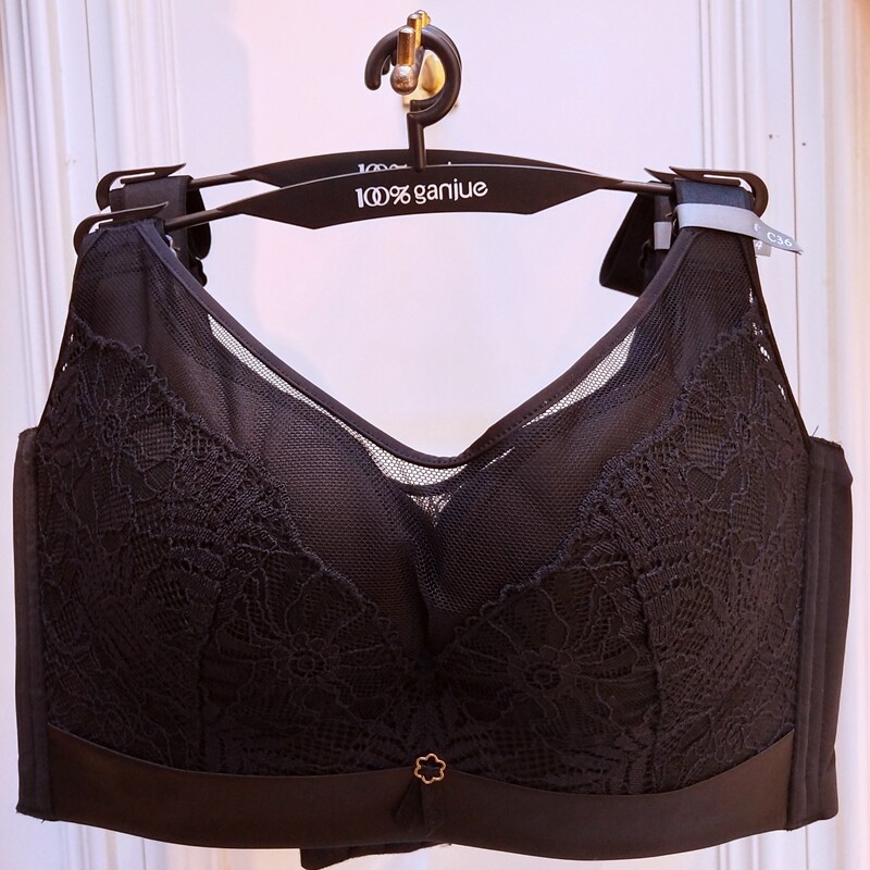 100%感觉百分百无钢圈薄款c杯内衣大胸显小d杯侧收调整型文胸1450