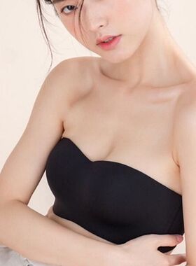 100%感觉百分百光面无痕隐形无肩带半杯美背文胸薄杯性感内衣9087