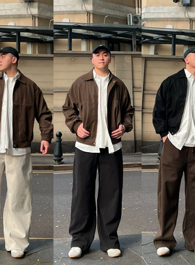 FFMR「巴恩风重磅毛呢裤」秋冬加厚复古休闲裤宽松阔腿咖色长裤男