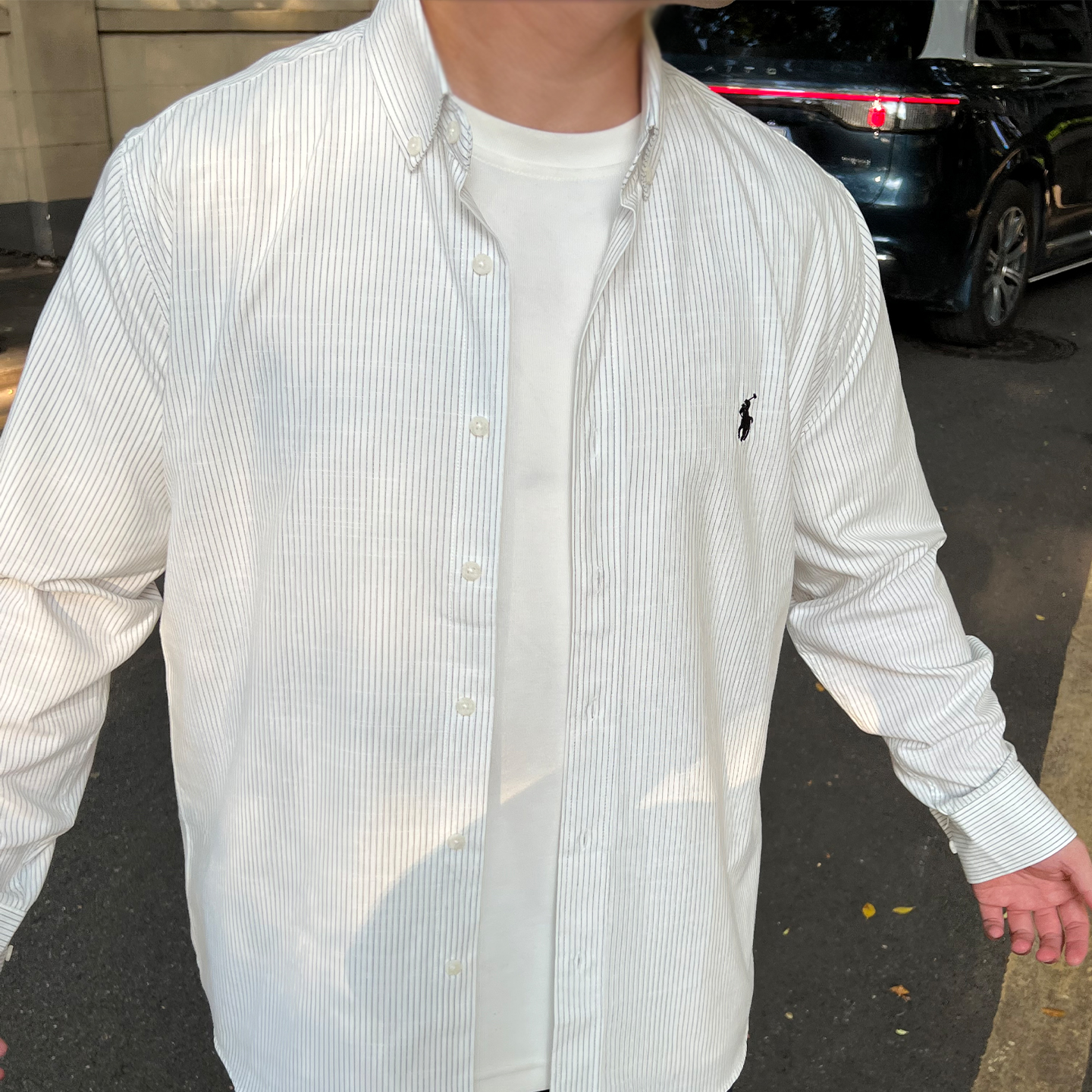 FFMR 「老钱风雅痞衬衫」2025秋冬cleanfit小马标刺绣长袖衬衣男