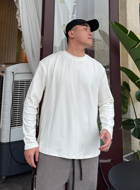 FFMR 2025秋冬保暖德绒白色圆领打底衫休闲宽松百搭内搭长袖上衣