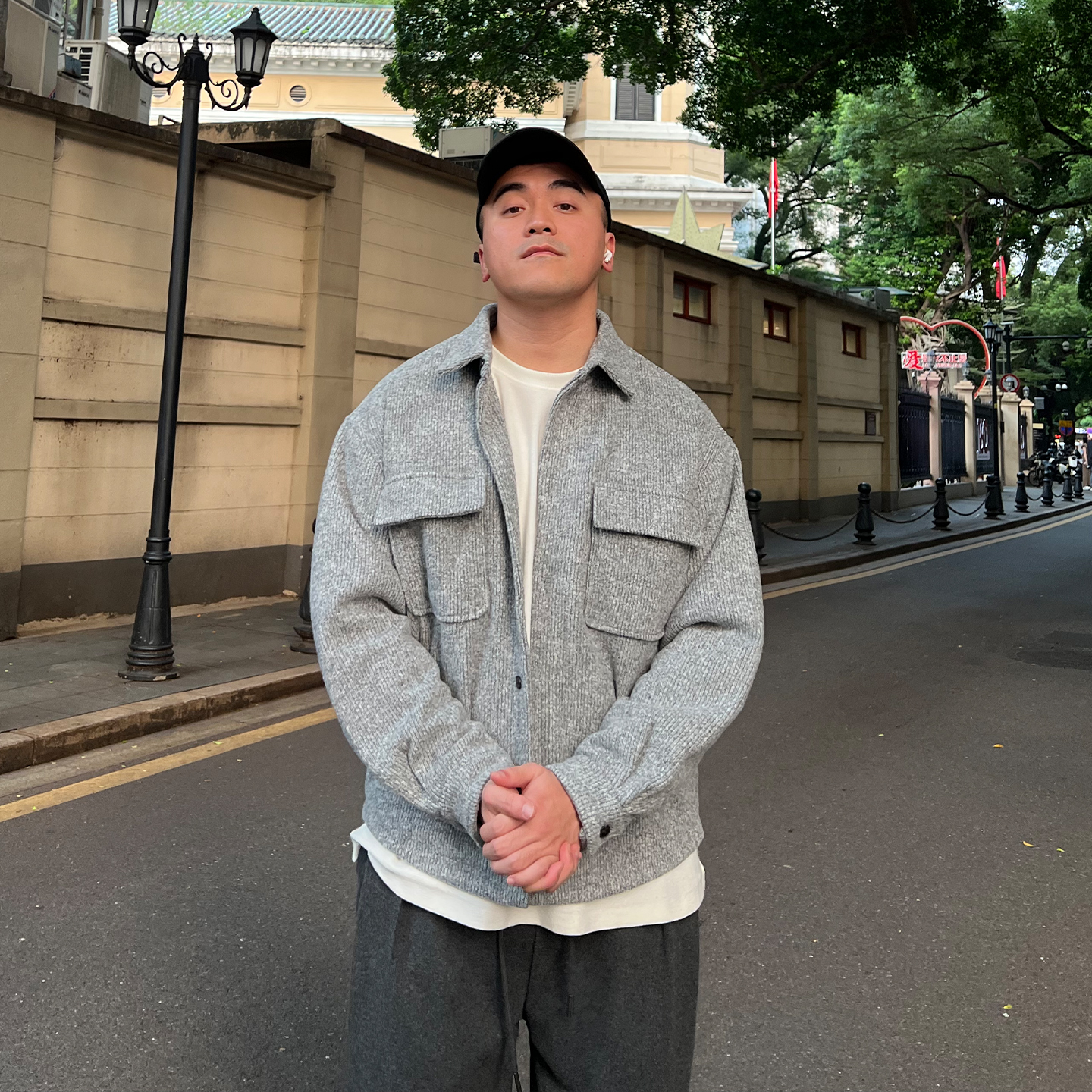 FFMR【老钱风纹理夹棉夹克】2025秋冬加厚宽松大码重磅棉服外套男