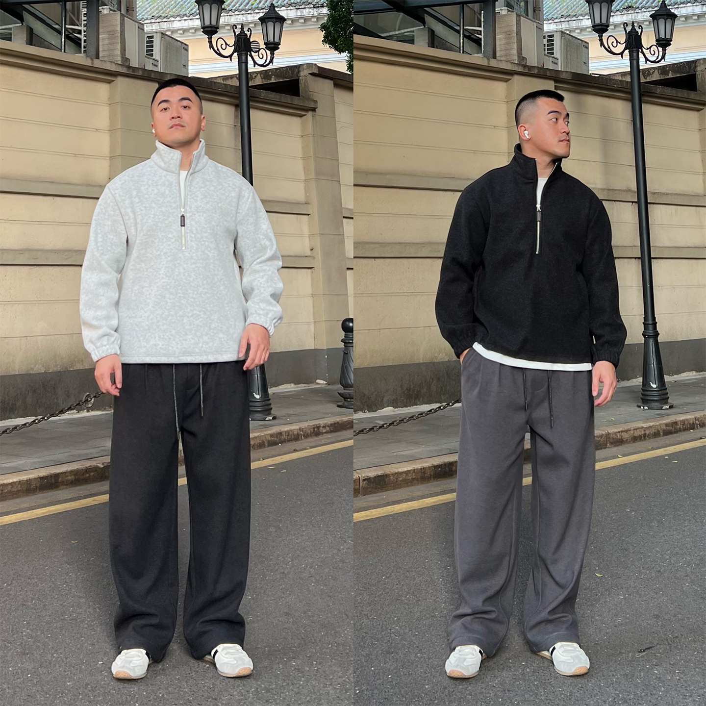 FFMR【柔软垂感加绒羊毛裤】2025秋冬重磅直筒垂感显高休闲裤子男