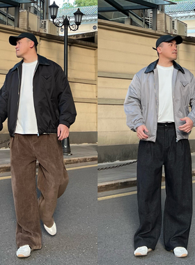 FFMR【绒感亚麻老钱风休闲裤】2025冬季加厚垂感咖色阔腿裤子男款