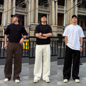 男 宽松肌理感复古抗皱百搭休闲长裤 FFMR 2026春夏垂感直筒西裤