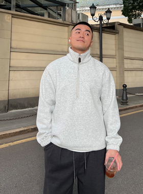 FFMR【加绒半拉链羊毛卫衣】2025秋冬美式立领重磅加厚长袖上衣男