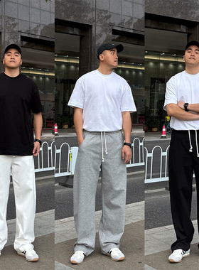 FFMR垂感显高弯刀裤灰色卫裤男款2025夏季宽松大码运动长裤子男士