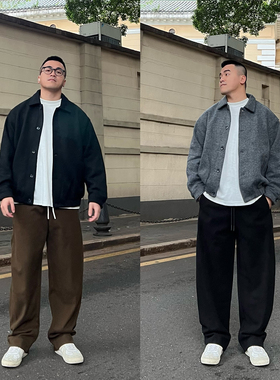 FFMR【微锥显高毛呢裤】2025秋冬重磅加厚垂感西裤宽松黑色长裤男