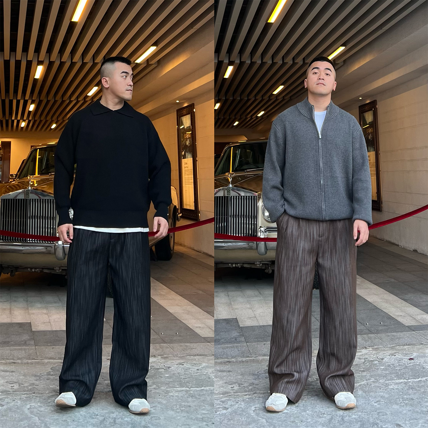 FFMR【琥珀流金阔腿裤】2025秋冬垂感抗皱休闲裤宽松直筒长裤男款