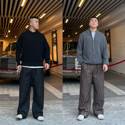 FFMR【琥珀流金阔腿裤】2025秋冬垂感抗皱休闲裤宽松直筒长裤男款