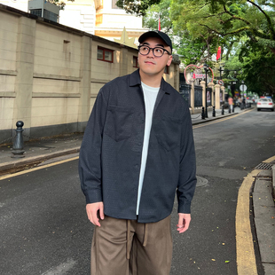 FFMR【提花肌理加厚小西服】2025秋冬重磅老钱风衬衫外套长袖衬衣