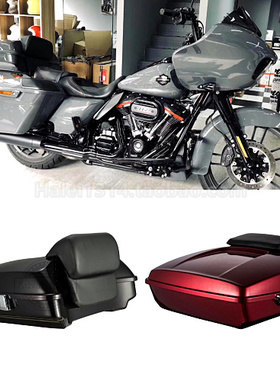 进口Advanblack哈雷路王大道双灯定制加装后尾箱快拆扁顶箱中号