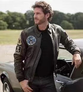 美国原产Cockpit飞行夹克V-59皮衣男机车老式优质山羊皮外套正品