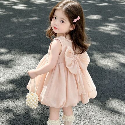 女童连衣裙夏装2026新款洋气儿童公主裙周岁宝宝礼服背心裙子夏季