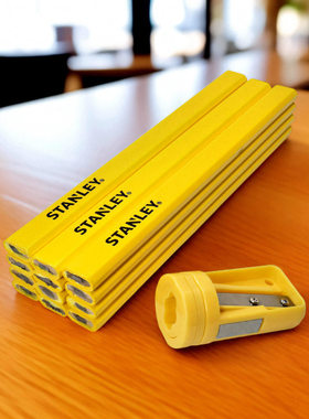 外贸精品八角木工铅笔黑石墨芯建筑施工装饰装修划线标记切割记号