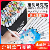 大胡子画材定制马克笔二代24色酒精油性双头学生动漫手绘画套装