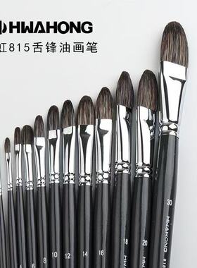 韩国HWAHONG华虹半圆头黑牛耳毛油画笔丙烯画笔水彩笔水粉笔 815