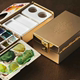 复刻黄铜电镀水彩盒便携调色盒盘保湿 画架多功能调色盒