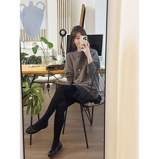 CHIA冷调沙茶色巨巨巨洋气低调抬气质的色荃羊毛大版型针织毛衣