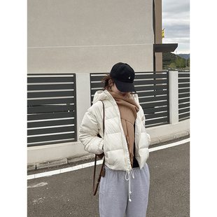 显瘦保暖90白鸭绒羽绒服充绒量100G CHIA冬小个子正肩修身 排骨款