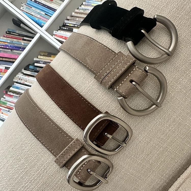 无敌百搭DA牌的翻毛皮纯皮腰带