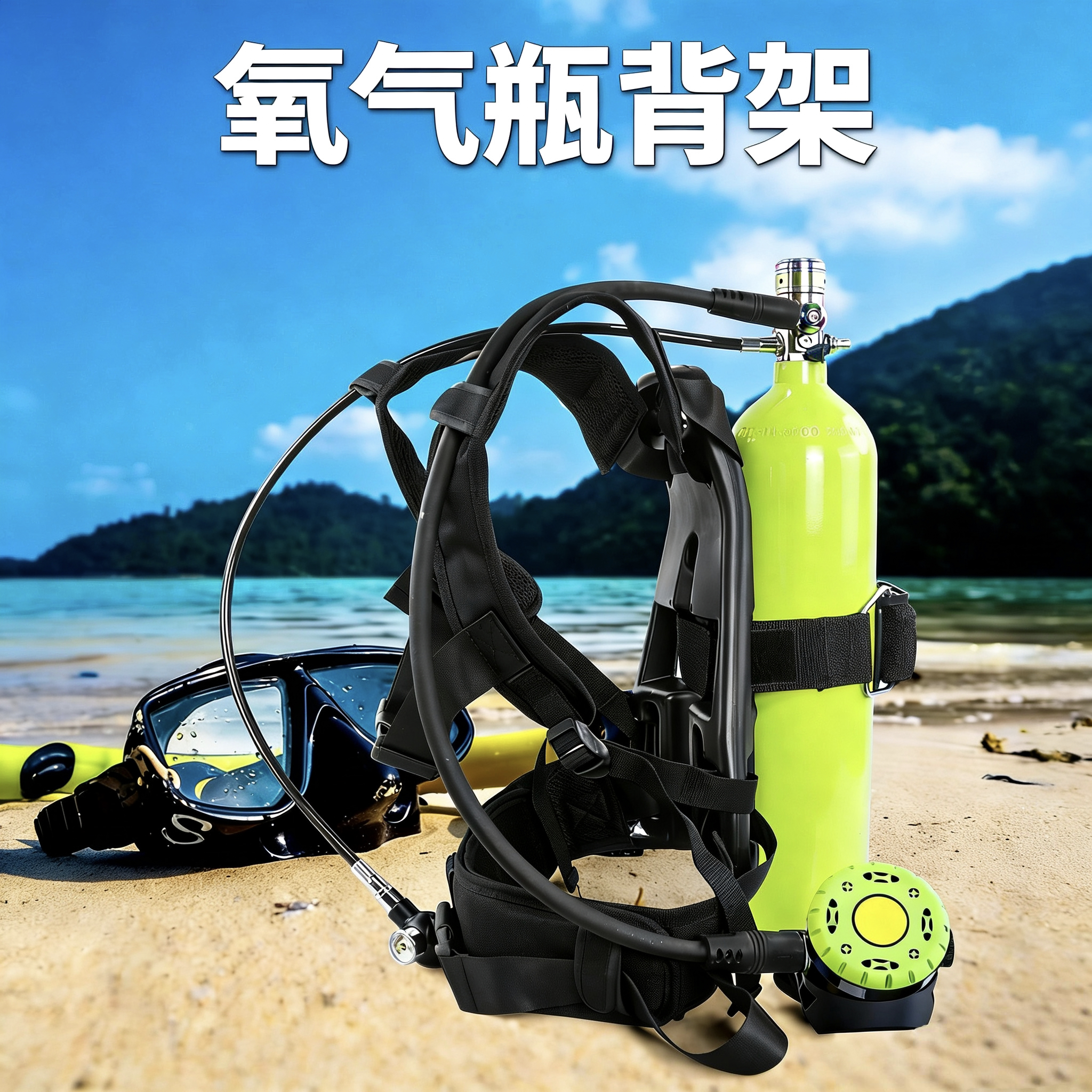 潜水氧气瓶背托气瓶背板托架背架装置氧气罐支架用品水下专用套件