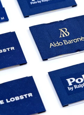 服装辅料织唛标签橫标大主唛 大标品牌定 制golo对折标主唛领标