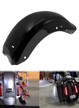 哈雷滑翔路王后挡泥板旅行者黑色CVO风格后车挡泥板螺丝泥瓦09-23