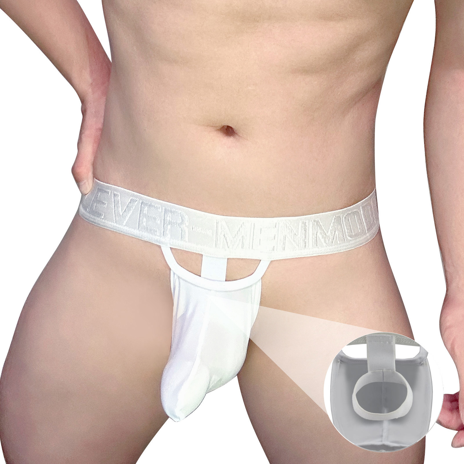 CLEVER-MENMODE欧美男情调内裤内提型套环冰丝面料低腰三角裤欧码