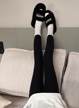 bill kong保暖修身紧身黑色高腰鲨鱼裤加厚加绒德瑜伽打底裤女冬