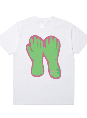 billkong赵睿胡明轩同款手套图案夏季短袖t恤宽松纯棉设计感T恤