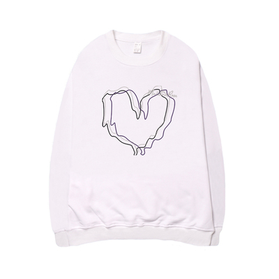 billkong美式流行小众印花慵懒简单休闲风圆领卫衣加厚加绒流行潮