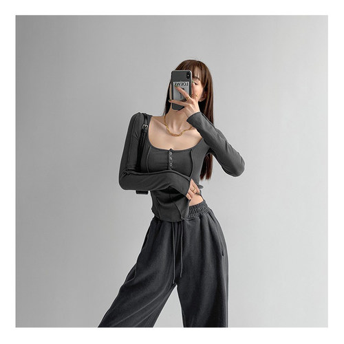 billkong欧美风拼接反线单排扣