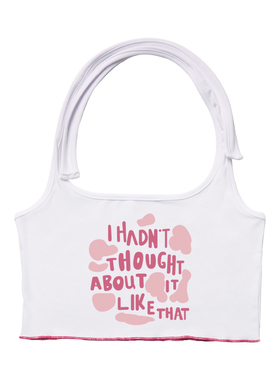 billkong欧美辣妹露背吊带夏季原创设计花体字印花绑带短款背心女