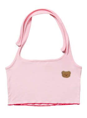 billkong原宿系青春ins背心可爱内衬百搭舒适清新小印花绑带露脐