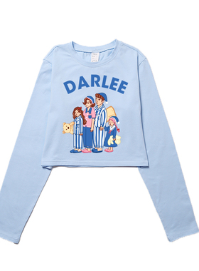 billkong国潮ins流行印花夏季新款露脐长袖青春简约百搭潮流T恤