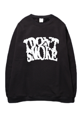 billkong秋冬季欧美加绒圆领卫衣潮流创意街头简单新款印花百搭