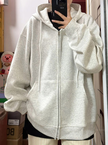 billkong贝贝绒灰色卫衣外套