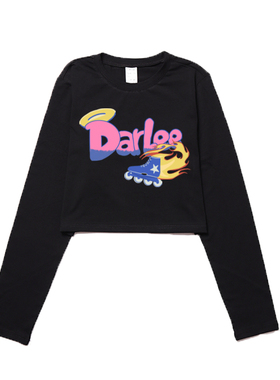 billkong初秋街头ins长袖T恤春秋韩版宽松短款露脐薄款学生上衣